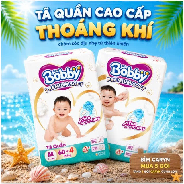 [Hàng Chính Hãng] Bỉm Quần Bobby Premium Soft Cho Bé