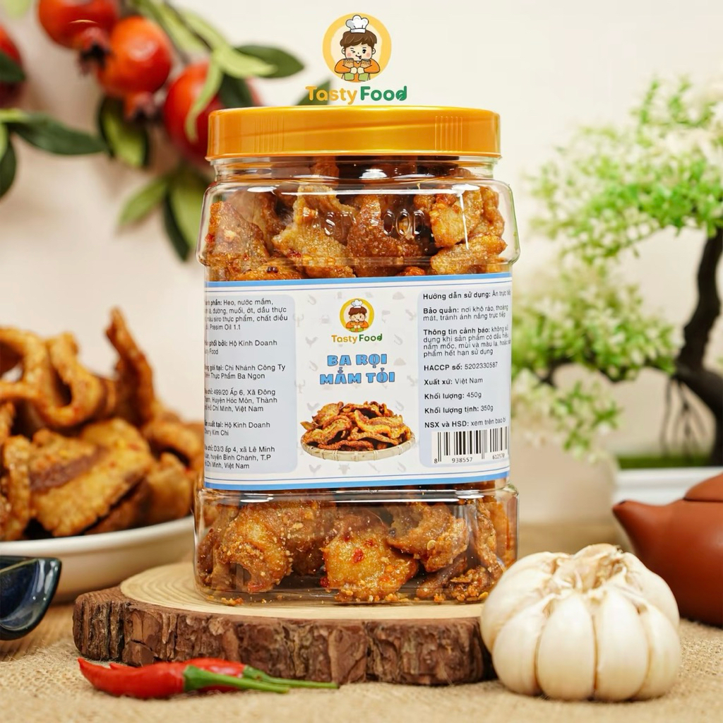 Ba Rọi Mắm Tỏi Cô Ba Tasty - Hủ vuông 250g Giòn Tan