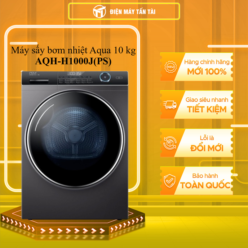 (HCM ) - AQH-H1000J(PS) - Máy sấy bơm nhiệt Aqua 10 kg AQH-H1000J(PS)