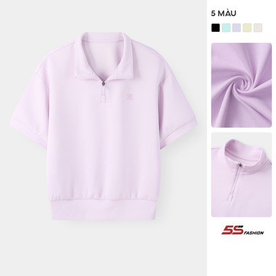 Áo Polo Nữ 5S FASHION Cổ Khóa Phom Regular Dáng Ngắn Chất Cotton WBAPC26009