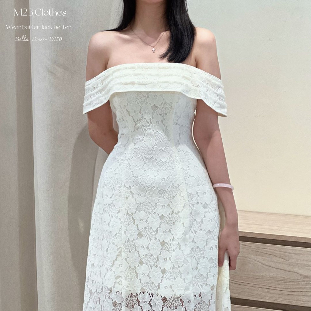 Bella Dress - Đầm ren thiết kế trễ vai