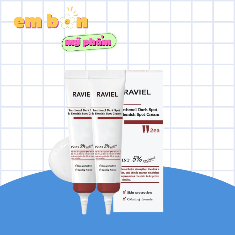 Kem Dưỡng Raviel Panthenol Acerola Dark Spot & Blemish Spot Cream Full Set