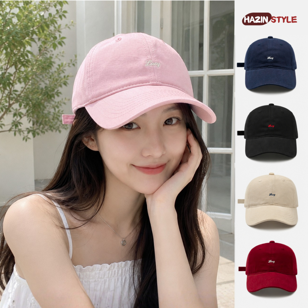 Mũ Lưỡi Trai Thêu Chữ Lucy, Nam Nữ Unisex, Cotton Cao Cấp, Form Mềm, Nón Kết Thời Trang Hàn Quốc