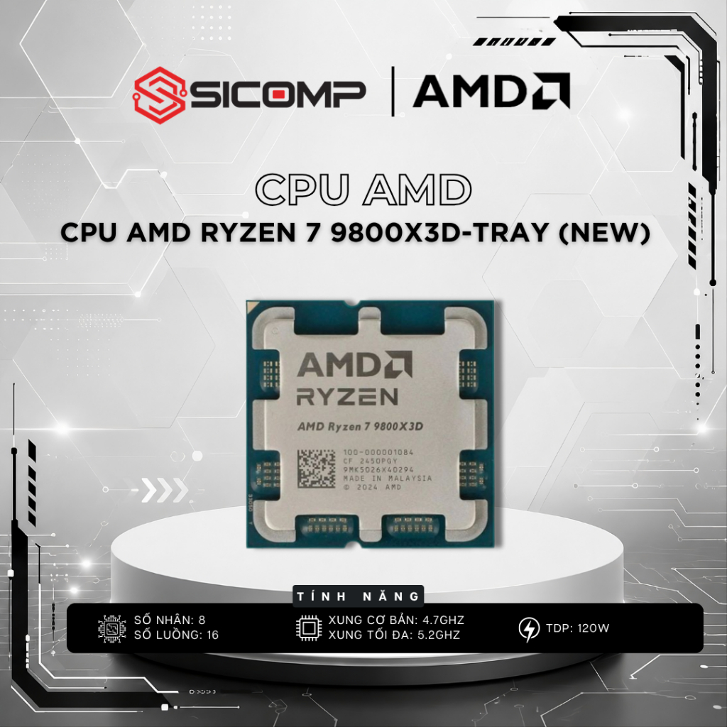 [FULL VAT] CPU AMD 9800X3D NEW TRAY, BH 3Y