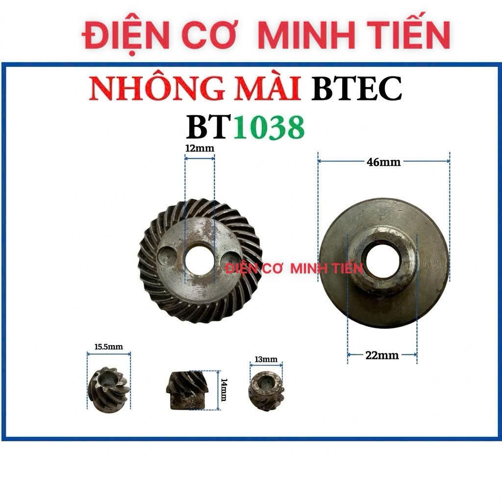BTEC - NHÔNG MÀI BTEC MÃ 1038, BÁNH RĂNG MÁY MÀI GÓC BT1038.boba