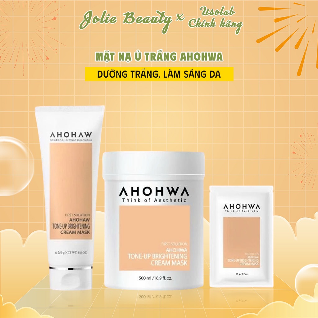 Gói Mặt Nạ Ủ Trắng Mặt Dạng Kem AHOHWA Tone-Up Brightening Cream Mask