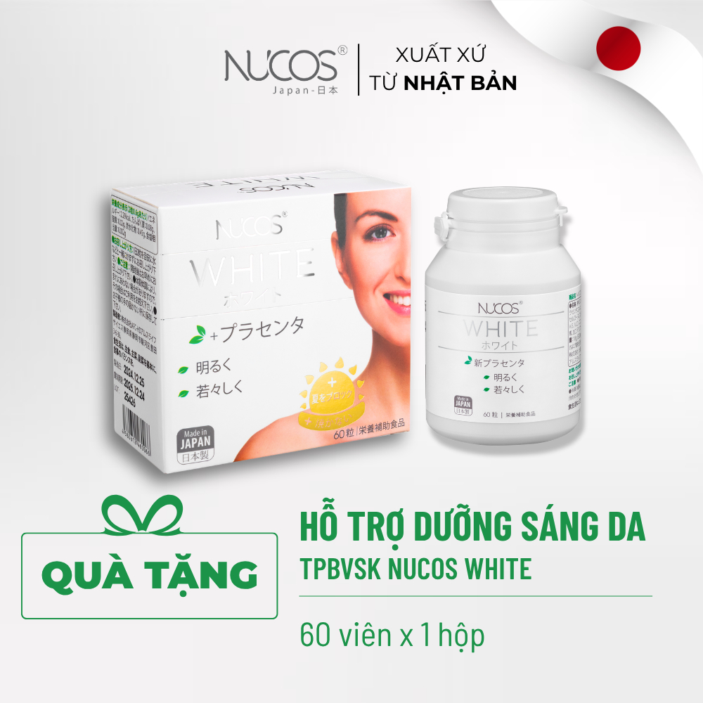 [ QUÀ TẶNG ] Viên uống trắng da mờ thâm nám chống nắng Nucos White hộp 60 viên