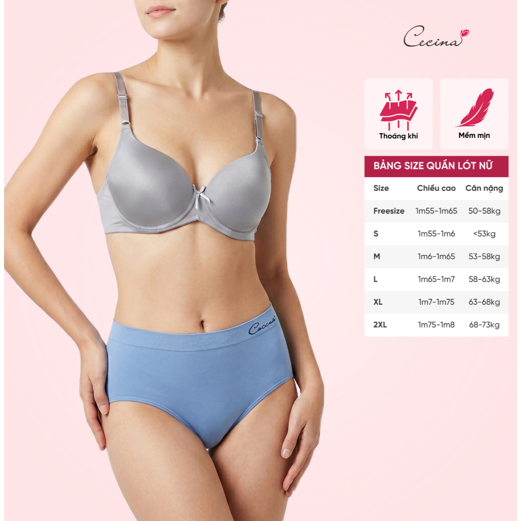 Quần lót nữ CECINA thiết kế vừa vặn tôn nét nữ tính gợi cảm cho phái Nữ không gây kích ứng da CBI020