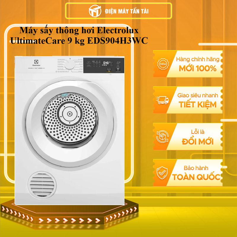 (HCM) - EDS904H3WC - Máy sấy thông hơi Electrolux UltimateCare 9 kg EDS904H3WC