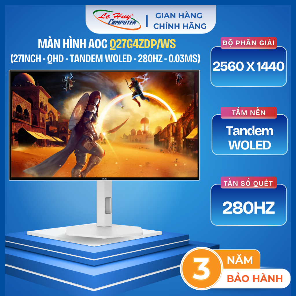 Màn Hình Gaming AOC Q27G4ZDP/WS 27" QHD 280Hz WOLED