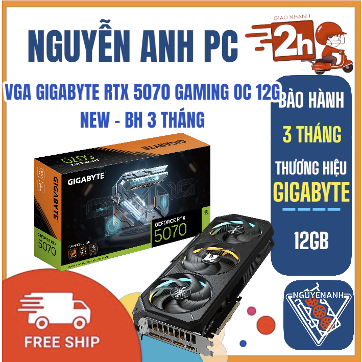 VGA GIGABYTE RTX 5070 GAMING OC 12G  NEW - BH 3 THÁNG