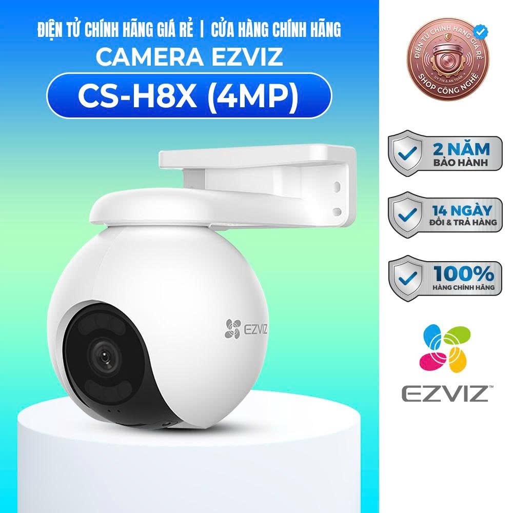 Camera Wi-Fi quay quét EZVIZ H8X (4MP) 2K Ngoài Trời Full Color Cài Đặt Dễ Dàng - Bảo Hành Chính Hãn