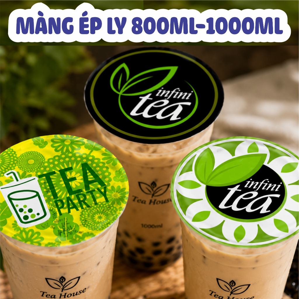 Màng ép ly khổng lồ, màng ép ly nhựa PP 800ml-1000ml, cuộn keo dập nắp, màng ép in sẵn, màng ép ly n