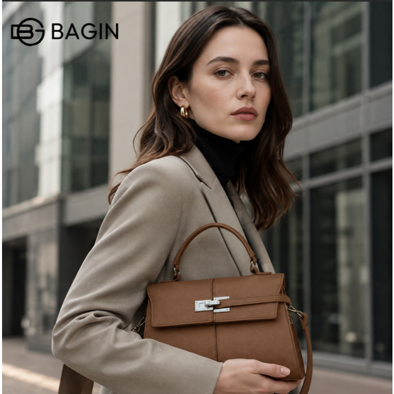 BAGIN Túi Xách Nữ Đi Làm Cao Cấp, Túi Công Sở Da PU Phong Cách Tối Giản Thanh Lịch