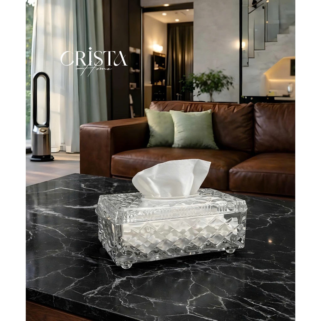 HỘP THỦY TINH ĐỰNG GIẤY ĂN VÂN KIM CƯƠNG CRISTA HOME 60250