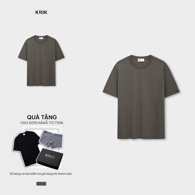 Áo Phông Nam KRIK Form Regular Chất Liệu Thoáng Mát Thiết Kế Thêu Tinh Tế AP1492