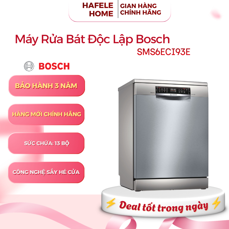 Máy Rửa Chén Độc Lập Bosch SMS6ECI93E - Dung Tích 13 Bộ - 8 Chương Trình Rửa - EEH