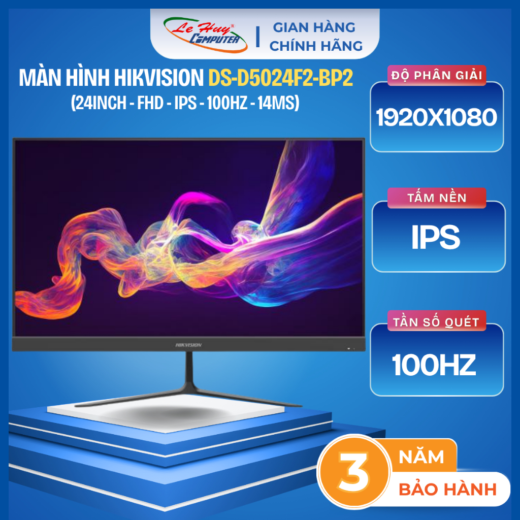 Màn Hình Hikvision DS-D5024F2-BP2 | 23.8 inch, Full HD, IPS, 100Hz - Hàng Chính Hãng