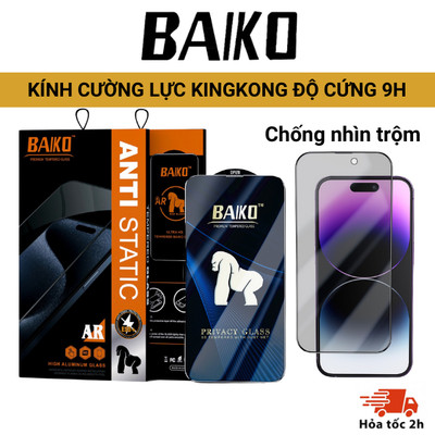 Kính Cường Lực KINGKONG BAIKO 9H Cho iPhone 17 16 15 14 13 12 11 Pro Max XR X 7 8 Plus - Siêu Bền, Siê