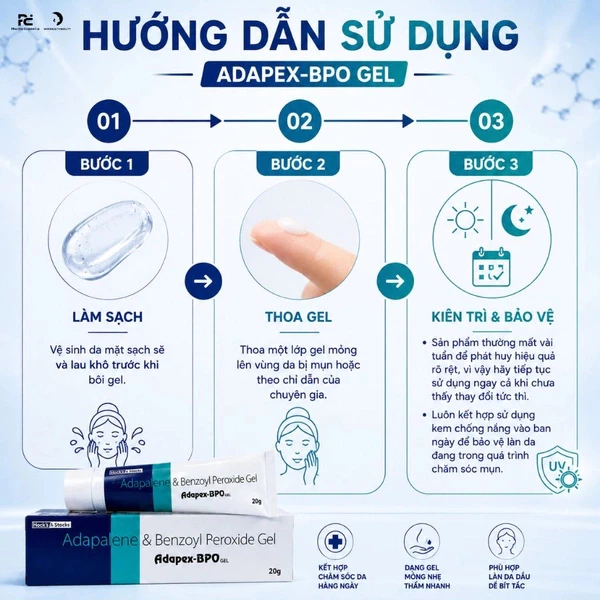 Kem Chấm Mụn Đầu Đen Adapex BPO Adapalene 20gram Kem giảm mụn trứng cá an toàn hiệu quả chính hãng
