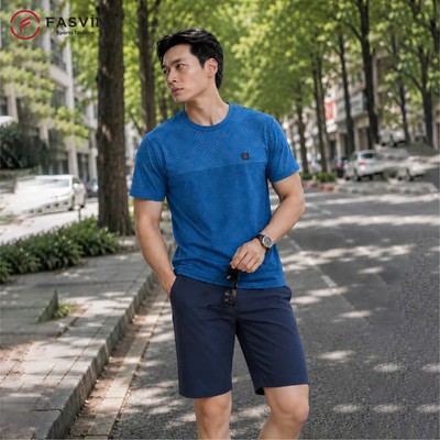 Áo thun thể thao nam Fasvin A23580.HN cộc tay cổ tròn vải mềm nhẹ co giãn tốt