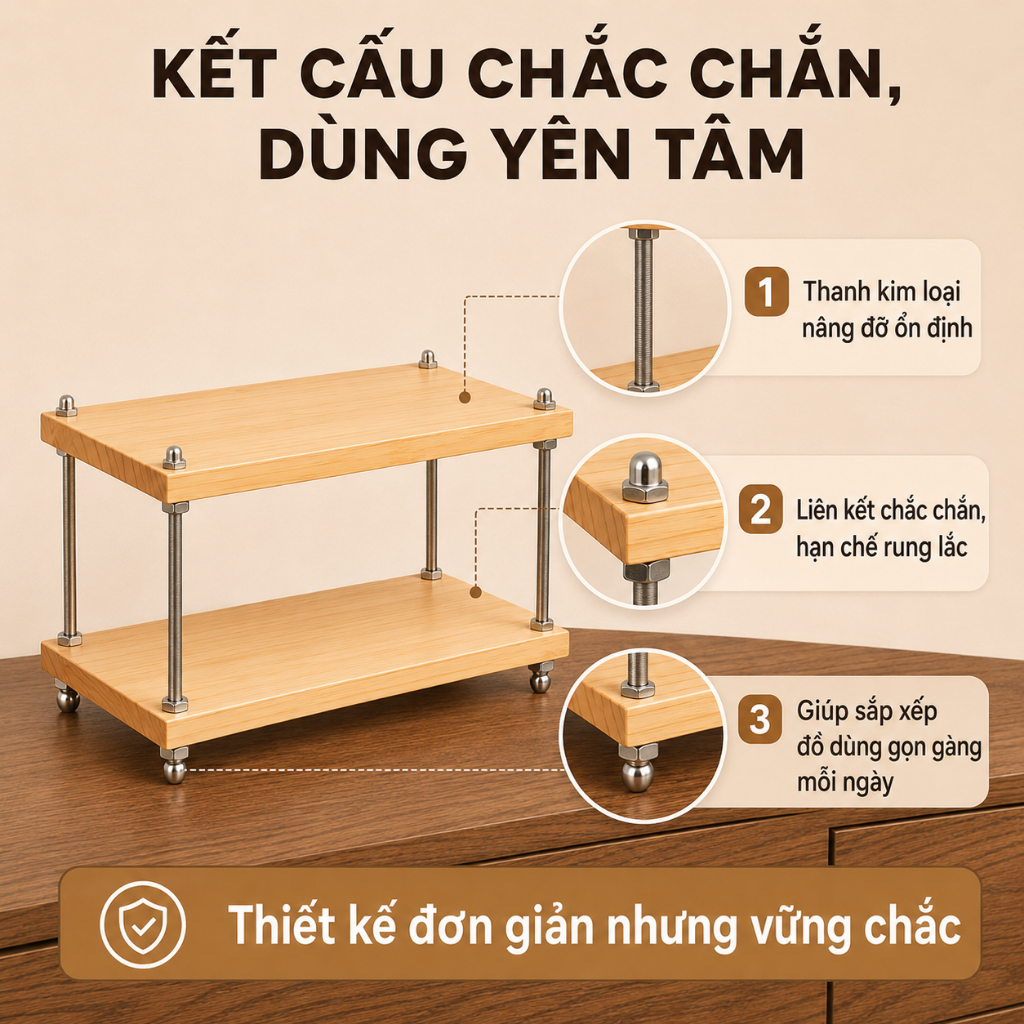 iPearl Giá đựng đồ để bàn 2-3 tầng Giá sách để bàn có thể đặt cốc trong chậu Ổn định không biến dạng Nhà bếp Kệ | BigBuy360 - bigbuy360.vn
