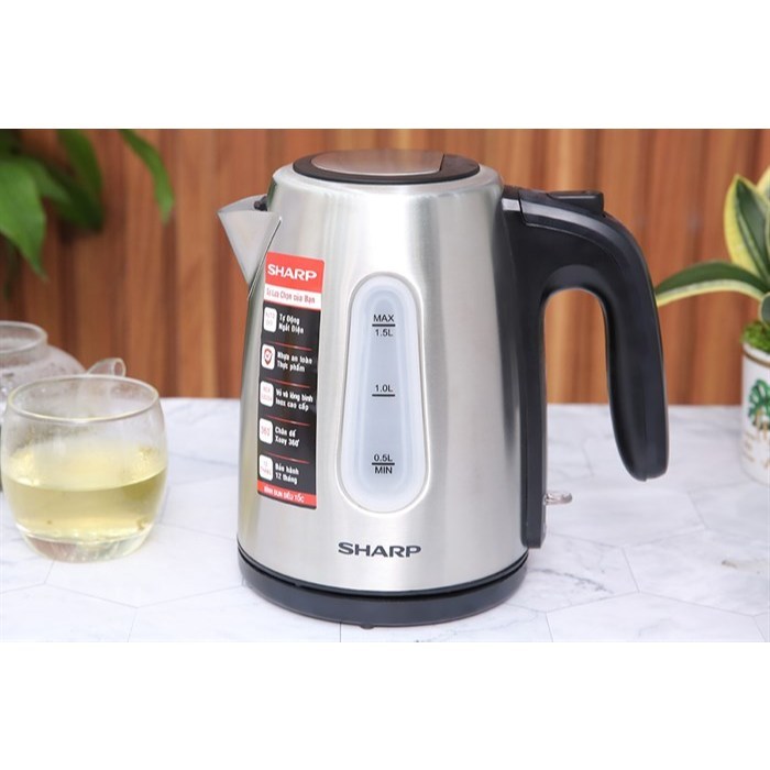Bình Đun Siêu Tốc Sharp EKJ-15EVS-ST 1.5L  Nhật Bản, Đun nước nhanh, Tiện nghi. CHÍNH HÃNG