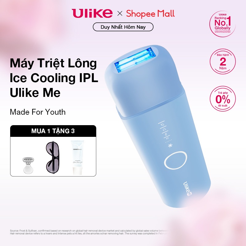 Máy triệt lông Ulike ME công nghệ làm mát Ice Cooling IPL Sapphire Xanh thiên thanh