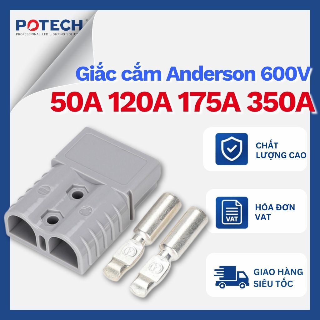 Giắc Cắm Anderson SE50A  600V DC | Jack Nối Pin Lithium Ắc Quy UPS Inverter Xe Điện Xe Nâng