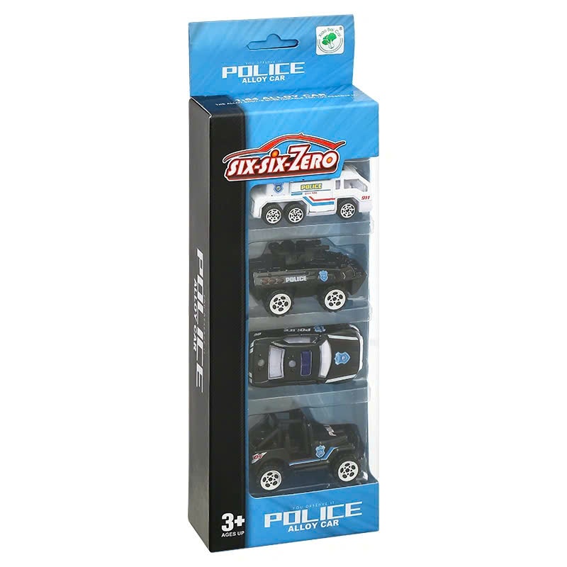 Bộ Đồ Chơi Mô Hình 4 Xe Cảnh Sát Six Six Zero - Xe Đồ Chơi Cho Bé
