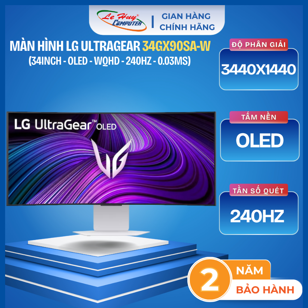 Màn Hình Gaming LG UltraGear OLED 34GX90SA-W