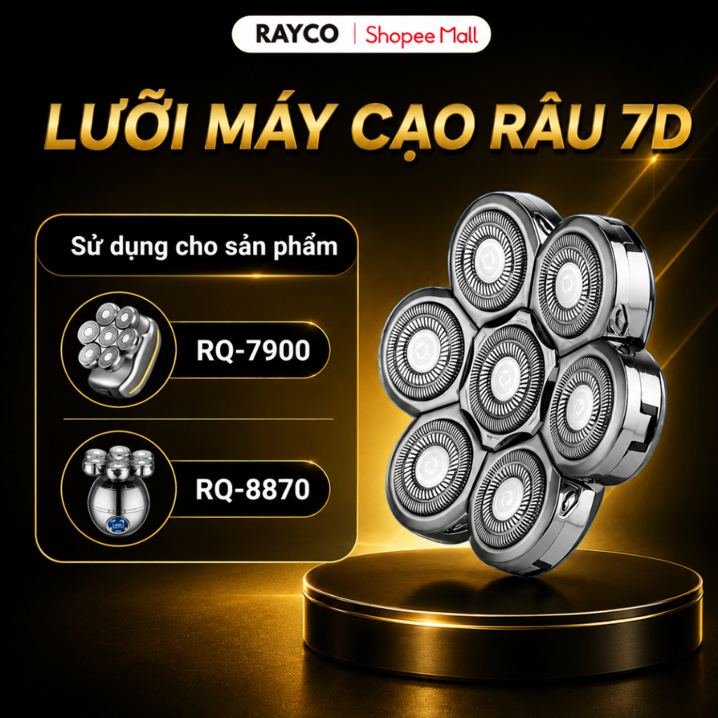 Lưỡi cạo râu dành cho máy cạo râu đa năng RAYCO RQ7900 - RQ8870, RAYCO Official