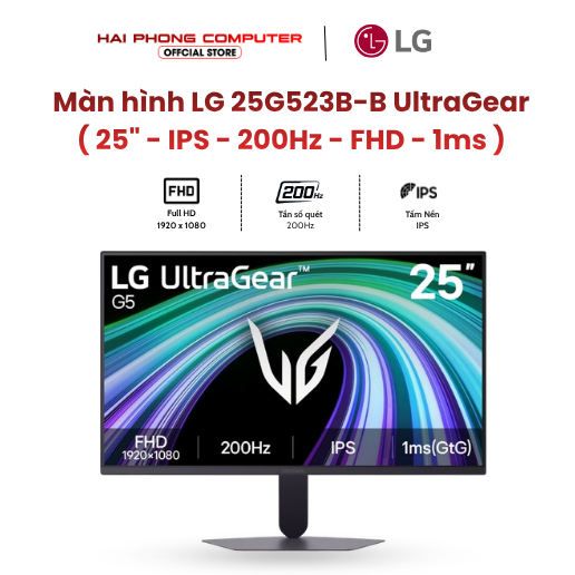Màn hình LG 25G523B-B UltraGear 25" IPS 200Hz - Hàng chính hãng