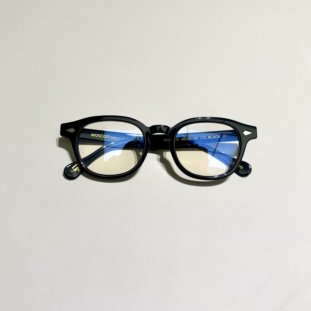 Gọng kính Moscot Lemtosh 49 Col.Black dáng soft square chữ khắc - acetate - size 49-24-15 - Fusuma