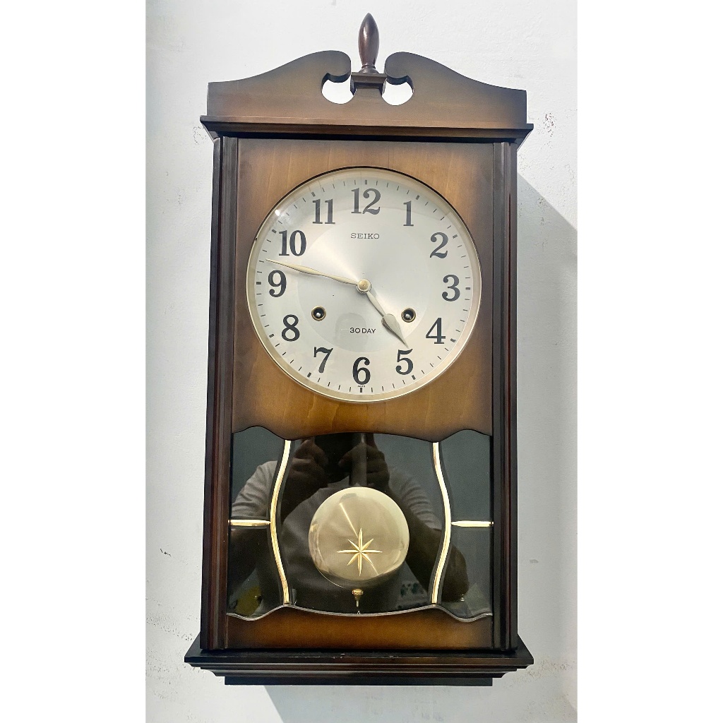 #.Đồng hồ treo tường quả lắc cơ Seiko lên cót 30day , #Đồng Hồ côn cổ