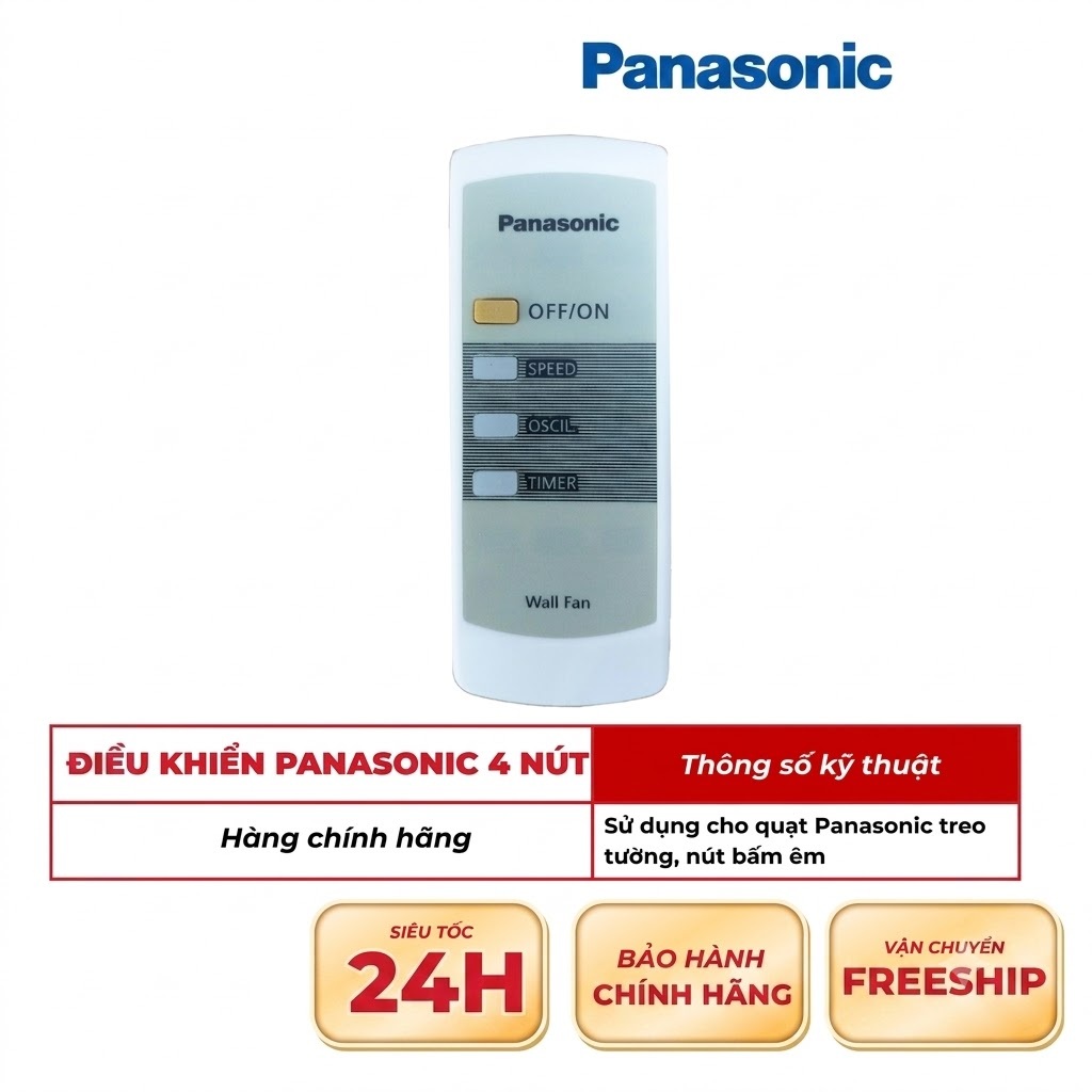 Remote điều khiển quạt panasonic 4 nút (Quạt treo tường) - Hàng chất lượng tốt