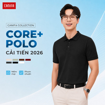 Áo polo nam CANIFA MEN basic cổ bẻ hạn chế nhăn bản cải tiến 2026 8TP26A005