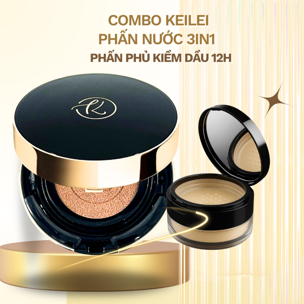 COMBO Makeup Cushion Phấn Nước 3IN1 & Phấn phủ kiềm dầu KEILEI - CHỌN: