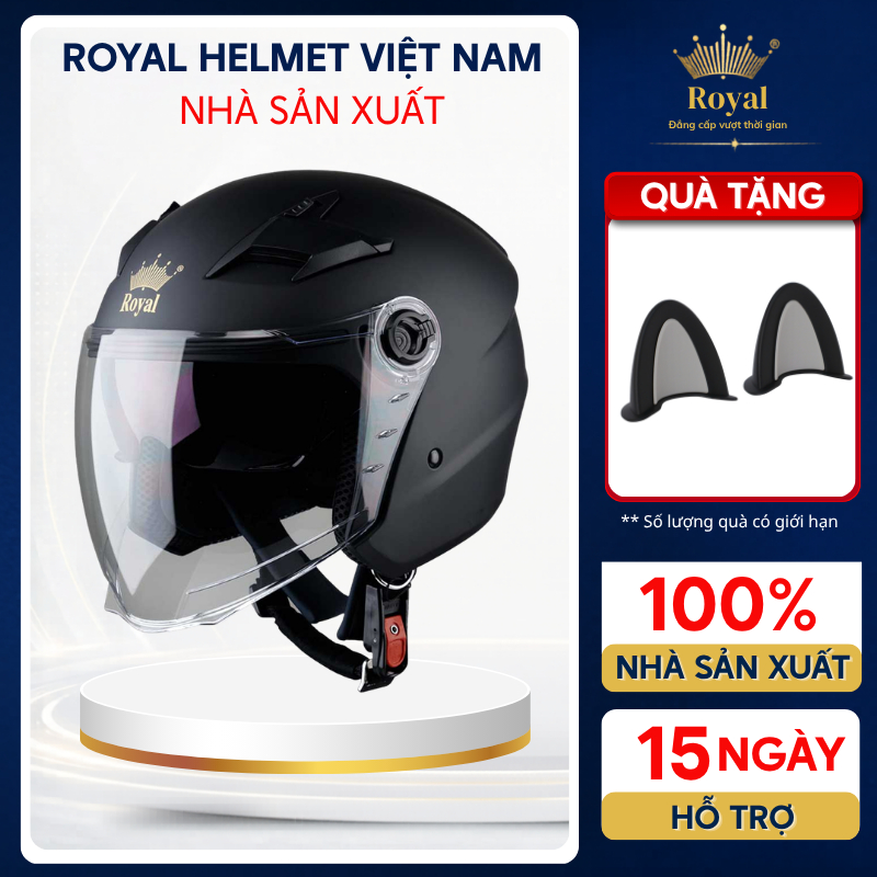 Mũ Bảo Hiểm 3/4 Royal Chính Hãng M268 Dòng 2 Kính Cao Cấp Bảo Hành 12 Tháng Royal Helmet VietNam