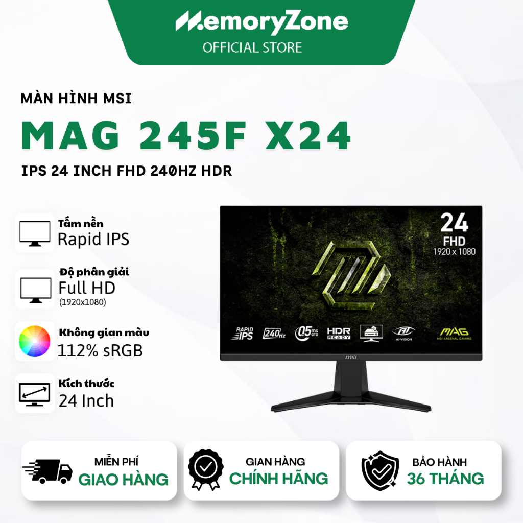 Màn hình MSI MAG 245F X24 IPS 24 inch FHD 240Hz HDR - Bảo hành 36 tháng