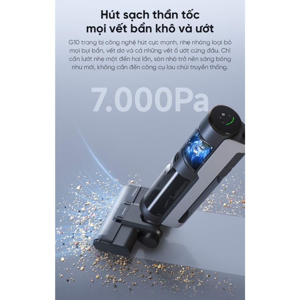 Dreame G10 Máy Hút Bụi Lau Sàn Khô Ướt Cầm Tay 7000Pa Tự Làm Sạch Con Lăn Màn Hình LED