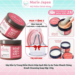 [MUA 1 TẶNG 2] Sáp Rửa Cọ Trang Điểm Glorie Sạch Bền Cọ Brush Cleansing Soap Hộp 130g - TẶNG GIỎ PHƠI + CHẬU RỬA CỌ