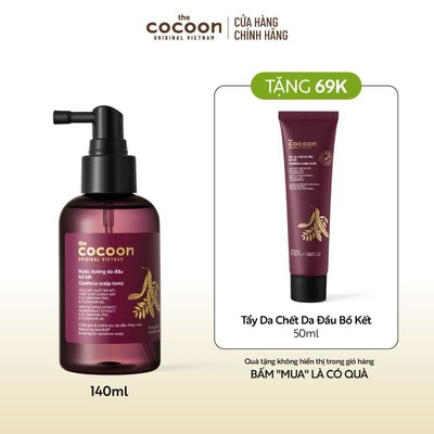 Nước dưỡng da đầu bồ kết Cocoon 140ml Tặng tẩy da chết da đầu bồ kết 50ml