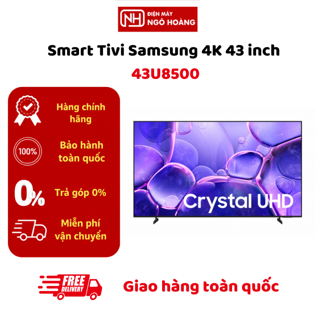 43U8500 - Smart Tivi Samsung Crystal UHD 4K 43 inch 43U8500 chính hãng, hình ảnh sắc nét