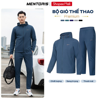 Bộ Gió Nam MENTORIS Vải Gió 2 Lớp Cao Cấp, Form Thể Thao Gọn Gàng, Giữ Ấm Nhẹ,Mũ Tháo Rời MCBG26W001