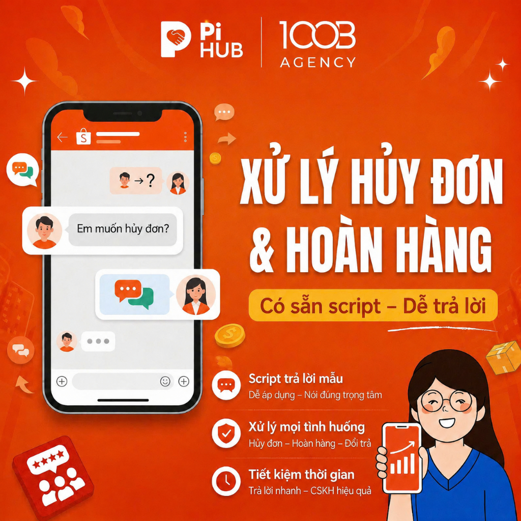 [100B Agency] Hướng Dẫn Xử Lý Hủy Đơn + Hoàn Hàng - Bộ Phản Hồi Khách Hàng
