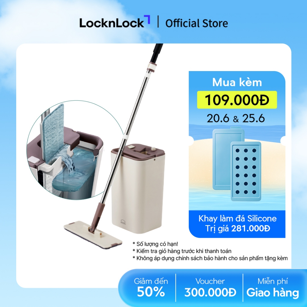 Bộ Cây Lau Nhà Lock&Lock Squeeze Flat Mop ETM471