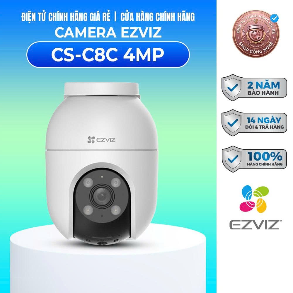 Camera Wifi ngoài trời EZVIZ C8C 2K + (4MP) có màu ban đêm - Đàm và xoay 360 -  Bảo Hành Chính Hãng 