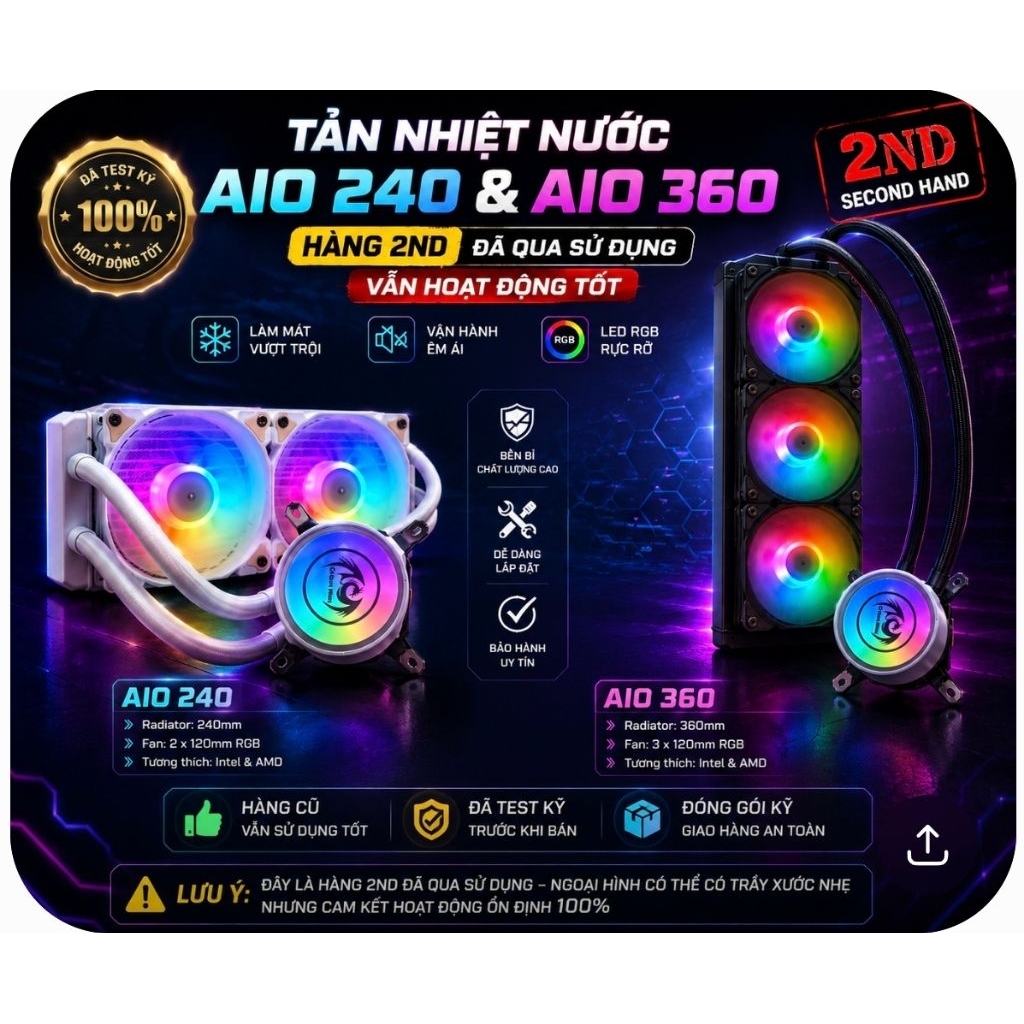 Tản nhiệt nước AIO 240 360 cũ cho CPU