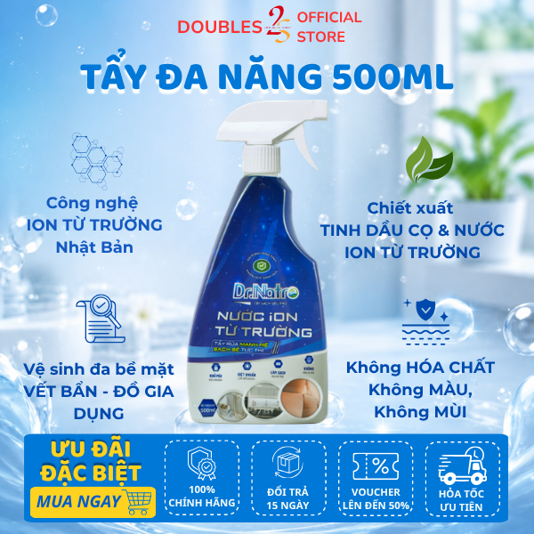 Tẩy đa năng Dr Natro 500ML công nghệ ion từ trường siêu sạch mọi vết bẩn | DOUBLES 2SSHOP